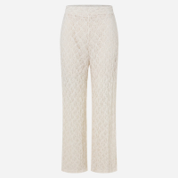 Calça Reta em Renda com Textura Diferenciada Off White