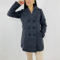 Casaco Feminino Sobretudo Lã Batida Facinelli - Chumbo