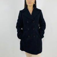 Casaco Feminino Sobretudo Lã Batida Facinelli - Preto