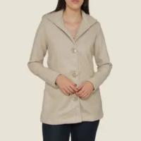 Casaco longo malha lã batida - Welement