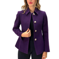 Casaco Malise Curto Lã Batida Feminino - Violeta