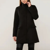 Casaco Sobretudo Lã Batida Preto Miss Joy 7693 Feminino