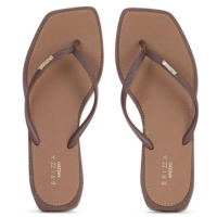 Chinelo Brizza Arezzo Bico Quadrado Marrom - Feminino - Marrom