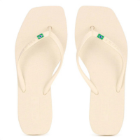 Chinelo Brizza Arezzo Bico Quadrado Square Brasil Bege - Feminino - Bege