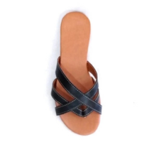 chinelo feminino em couro legítimo, tamanho grande.