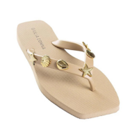 Chinelo Feminino Giulia Domna Biico Quadrado Bege - Bege