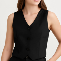 Colete de Alfaiataria Feminino Estilo Clássico e Moderno Tecido de Alta Qua