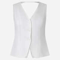 Colete em Alfaiataria com Costas Abertas Branco