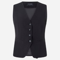 Colete Slim Alfaiatado com Decote V e Botões Preto