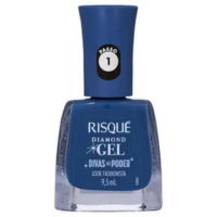 Esmalte Risqué Diamond Gel Divas No Poder Azul Look Fashionista 9,5