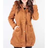 Jaqueta feminina lã batida sintética 84286 - Caramelo