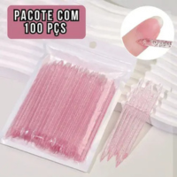 Kit 100 Palitos Acrílico P Unhas Nail Art e Cílios 2 Pontas - Marca