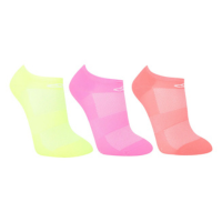 Kit Meia Olympikus Sem Cano Neon 3 Pares Feminino - Pink+Laranja