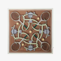 Lenço Quadrado de Seda com Estampa Runway