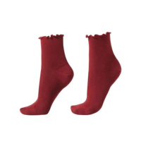 Meia Curta Com Acabamento Soft - Vermelho