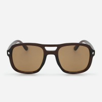 Óculos Aviador com Ponte Dupla e Haste Média Marrom