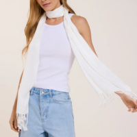 Pashmina off white de viscose  35x180cm