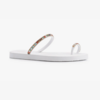 Rasteirinha Strass Toe Ring Alt BrancoStrass Colorido