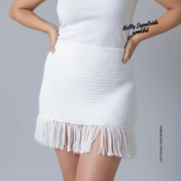 Saia de Crochê com Franjas