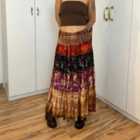 Saia longa 3 marias em viscose com crochê estampado tamanho pm - Sem Marca