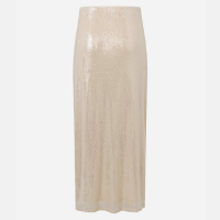 Saia Longa com Paetê Transparente e Ponto Vazado Dourado