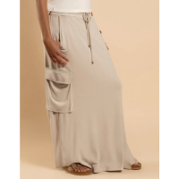 SAIA LONGA EM MOLETINHO COM BOLSO CARGO