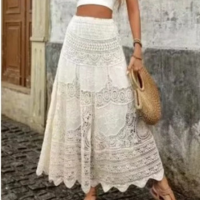 Saia Longa Feminina De Renda Crochê 01#