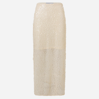 Saia Reta Long Midi em Paetê com Meio Forro Dourado