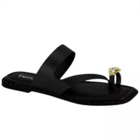 Sandália Feminina Beira Rio Slide Anel Dedo Palmilha Conforto Formato Organ