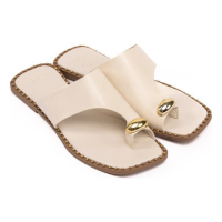 Sandália Feminina Rasteira Macia Ring Toe Modelo Quadrada