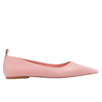 Sapatilha Couro Nobre Soft Rosa Claro Bico Fino