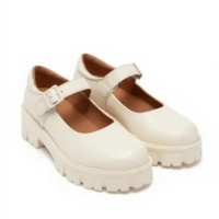 Sapato Feminino Mary Jane Scarpin Boneca Vintage Tratorado White Off Sintet
