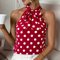 SHEIN Privé Camisa Elegante de Escritório e Commute com Estampa de Bolinhas