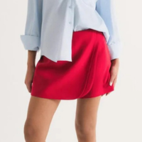 Shorts Saia Em Peach Touch - Vermelho