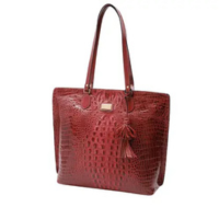 Bolsa De Couro Legítimo Feminina Mariart Croco 5200 Vermelha