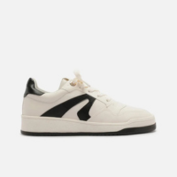 Tênis Branco Multimaterial Preto Solado Emborrachado