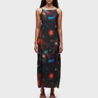 Vestido baloon rose blur OSKLEN - Preto