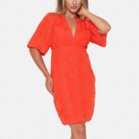 Vestido Curto de Lese - Laranja