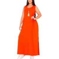 Vestido Feminino Longo Regata Com Bolso Plus Size Moda Despojada Mullet ten