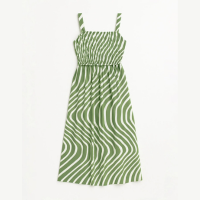 Vestido Grafico Bicolor Verde