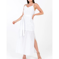 Vestido Longo Laise Algodão Branco-GG - Branco