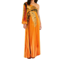 Vestido Plissado Farm Rio Ombro Só Itacaré - Laranja