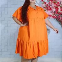Vestido Plus size Laranja - Lm modas