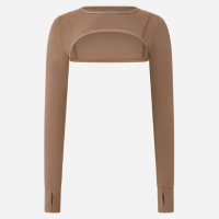 Manguito em Microfibra com Recorte Frontal Marrom