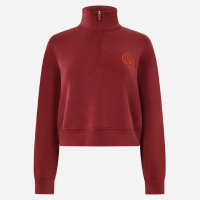 Casaco Esportivo em Modal com Gola Alta e Zíper Vermelho