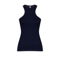 BLUSA CANELADA SEM MANGA DECOTE NADADOR