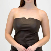 Blusa Pacific Blue sem Alça em P.u Feminina - Marrom