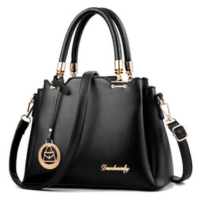 Bolsa Baú Grande Feminina Elegante De Mão E Alça Transversal COR PRETO - Ca