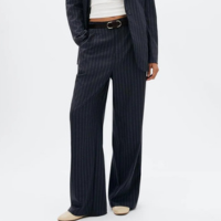 Calça Hering Reta em Alfaiataria Fio Tinto Feminina - Azul