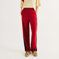 Calça Reta Feminina Em Viscolinho - Vermelho